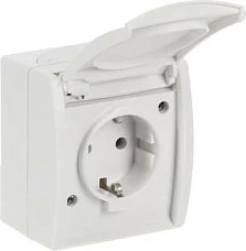 Prizë muri Busch-Jaeger 2083-0-0834, Schuko CEE 7/3, IP44, 16A 250V, e bardhë