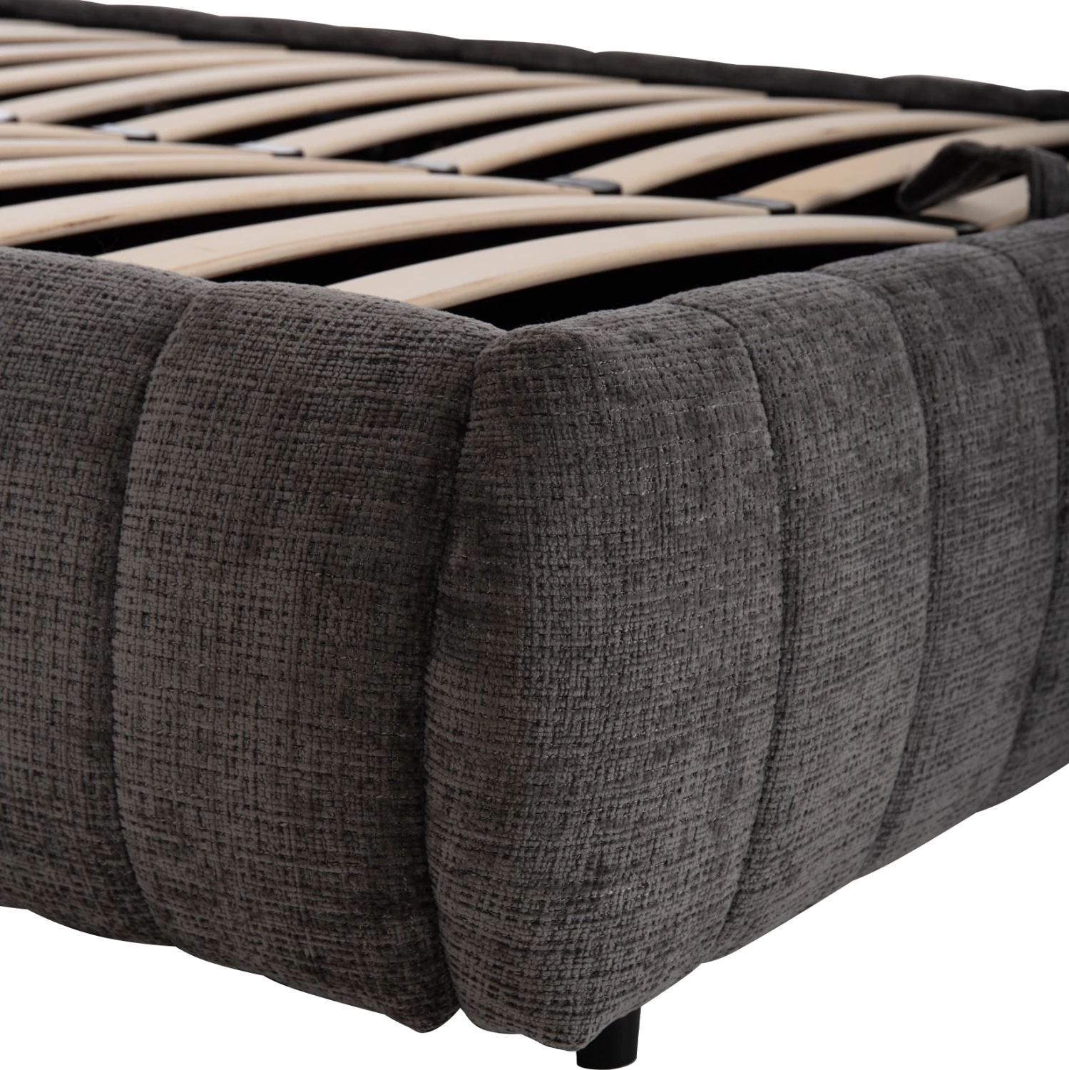 Shtrat dopio me depo WEYLON FH765.01, stof gri, për dyshek 160x200cm