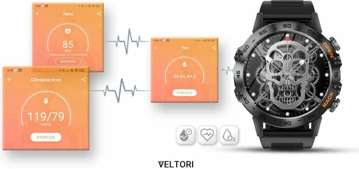 Smartwatch VELTORI unisex, e zezë