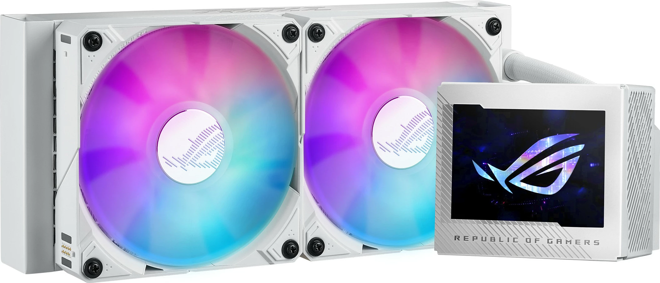 Ftohës uji ASUS ROG Ryujin III 240 ARGB, 3.5” LCD, 2x120mm, i bardhë