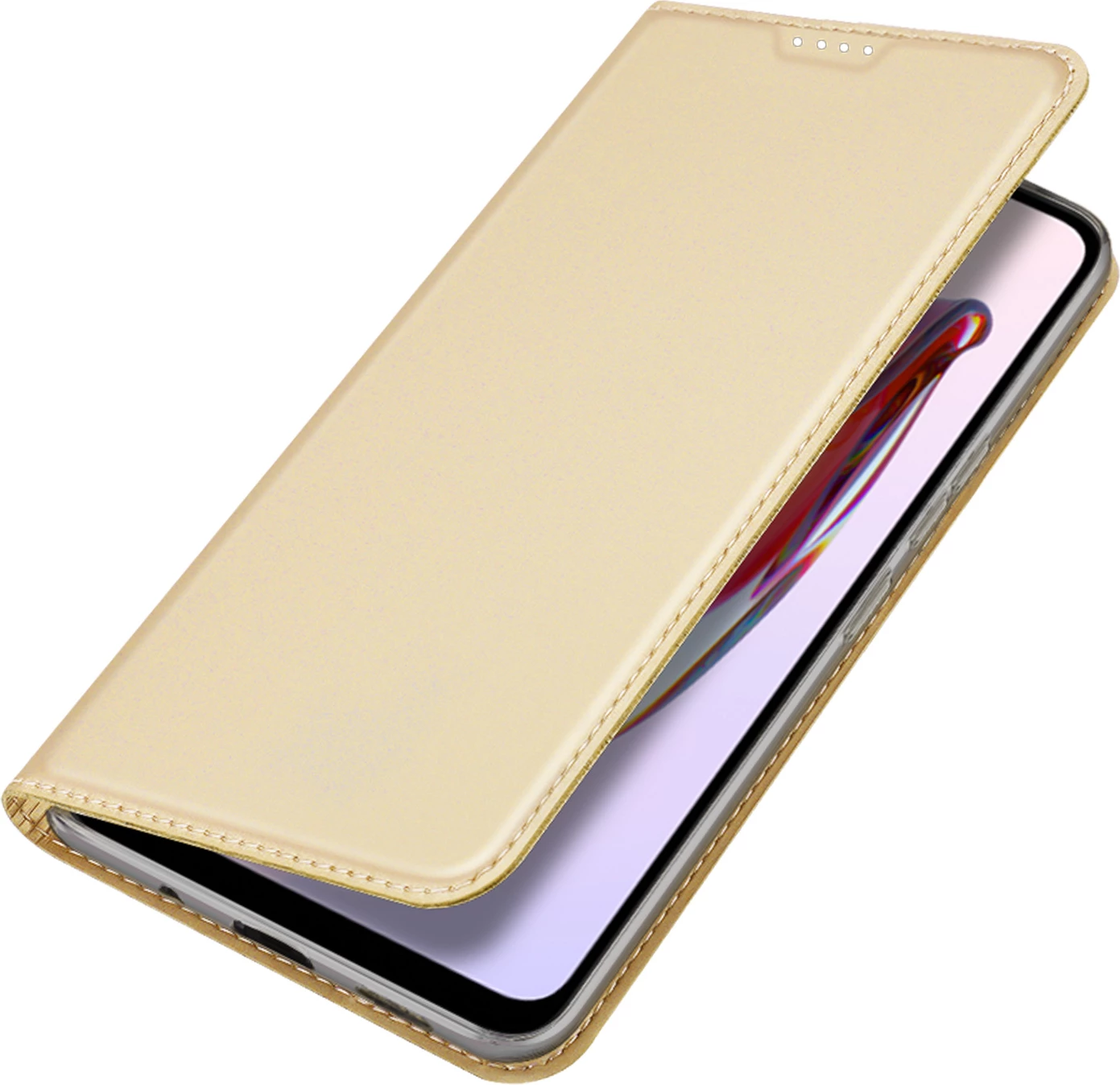 Mbështjellës Dux Ducis Skin Pro për Xiaomi Redmi 11A / Poco C55 / Redmi 12C, me kapak, xhep kartele, gold
