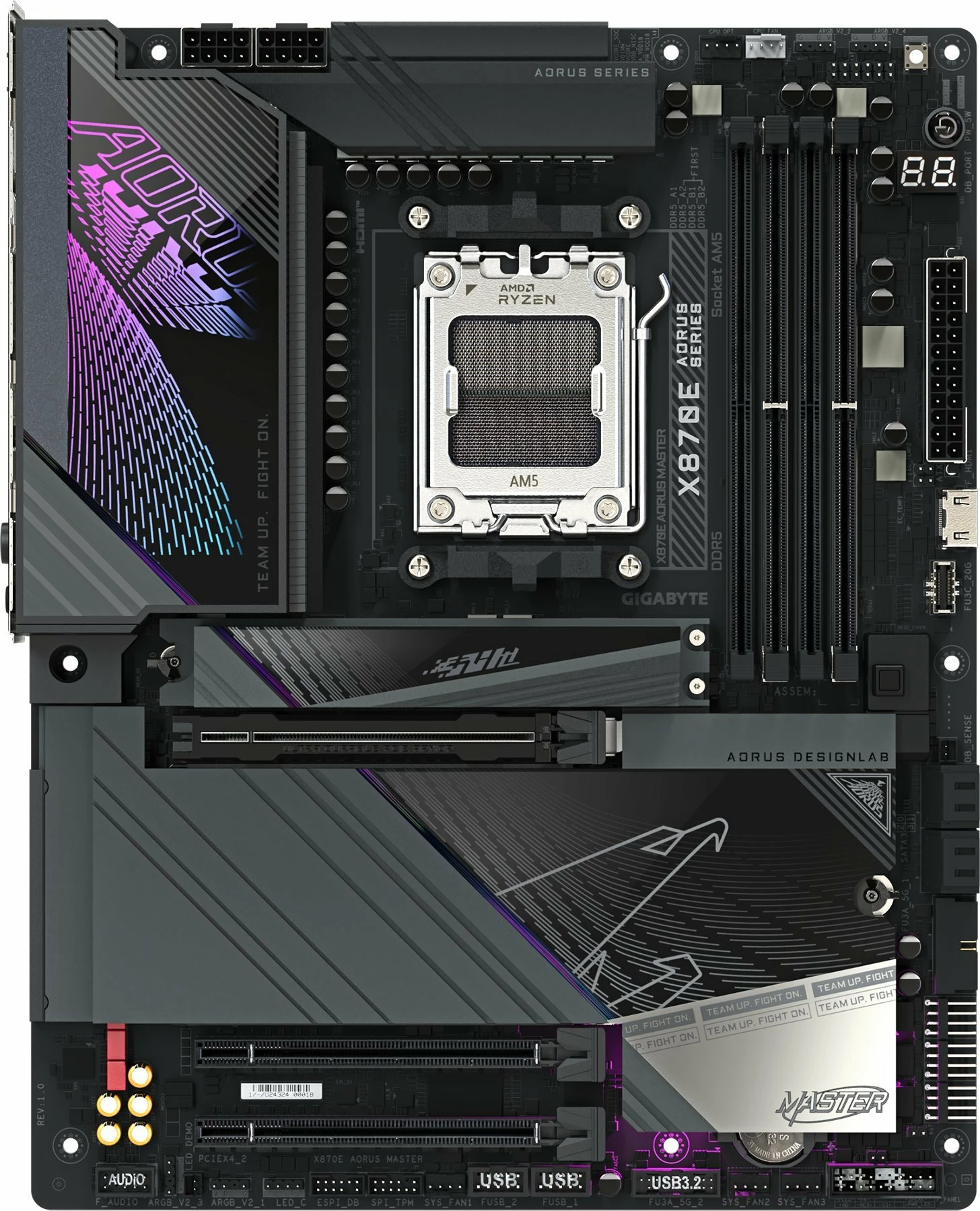 Pllakë amë Gigabyte X870E AORUS MASTER AM5, ATX, DDR5, Wi‑Fi 7, USB4, PCIe 5.0, e zezë