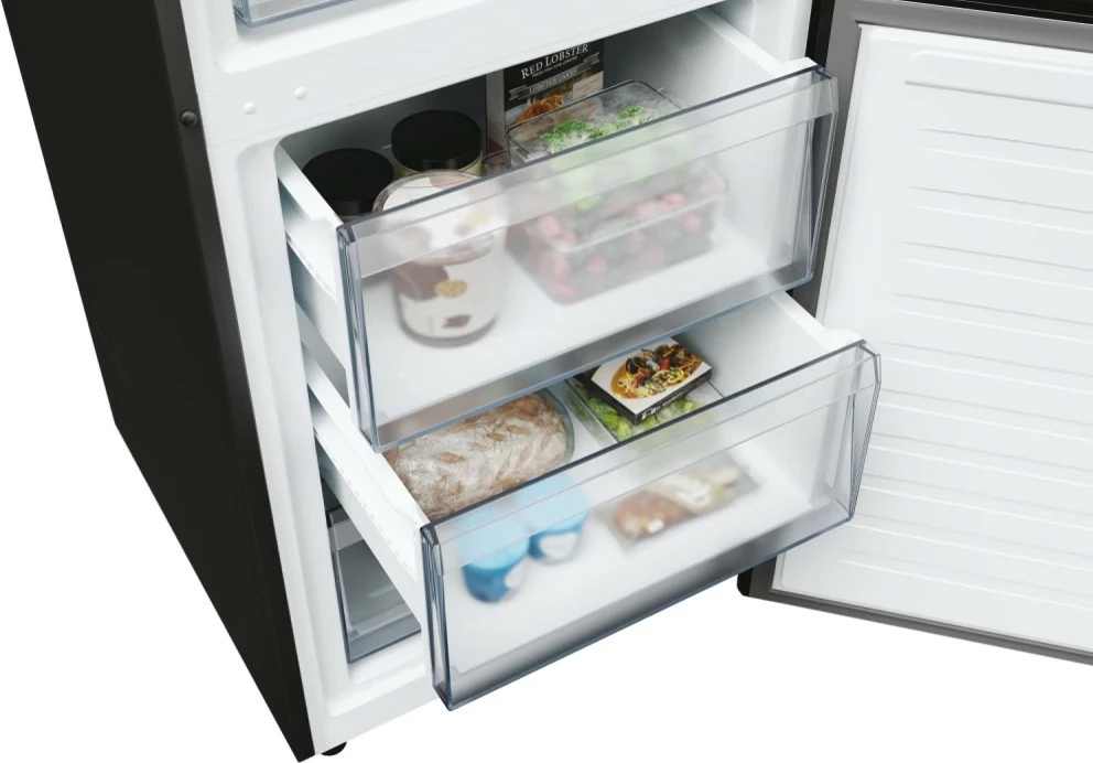 Frigorifer me ngrirës Candy ECN2CQTEB186 355L 60cm Klasa E, grafit