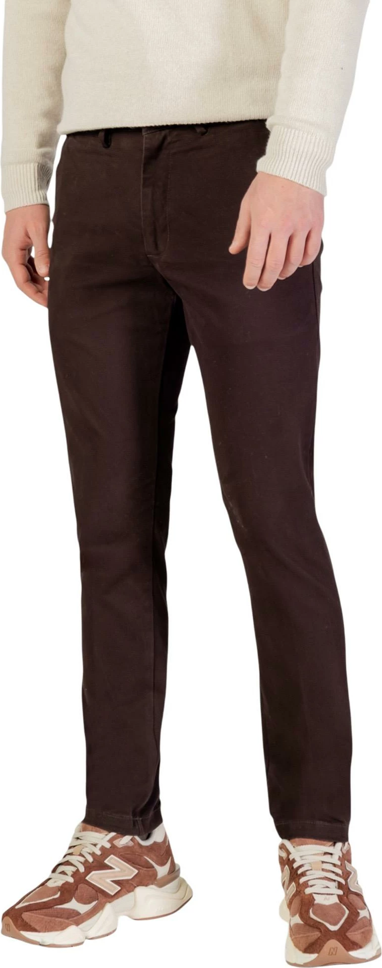Pantallona chino për meshkuj Borghese 5WPA01 07CO126M, kafe të errëta [Madhësia: XS]