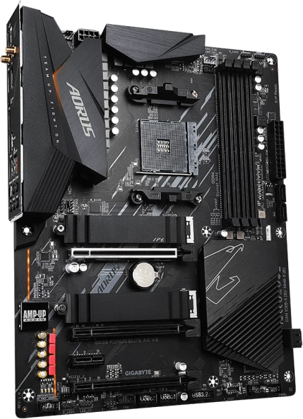 Pllakë amë GIGABYTE B550 AORUS ELITE AX V2, AM4, ATX, DDR4, Wi‑Fi 6, 2.5GbE, e zezë