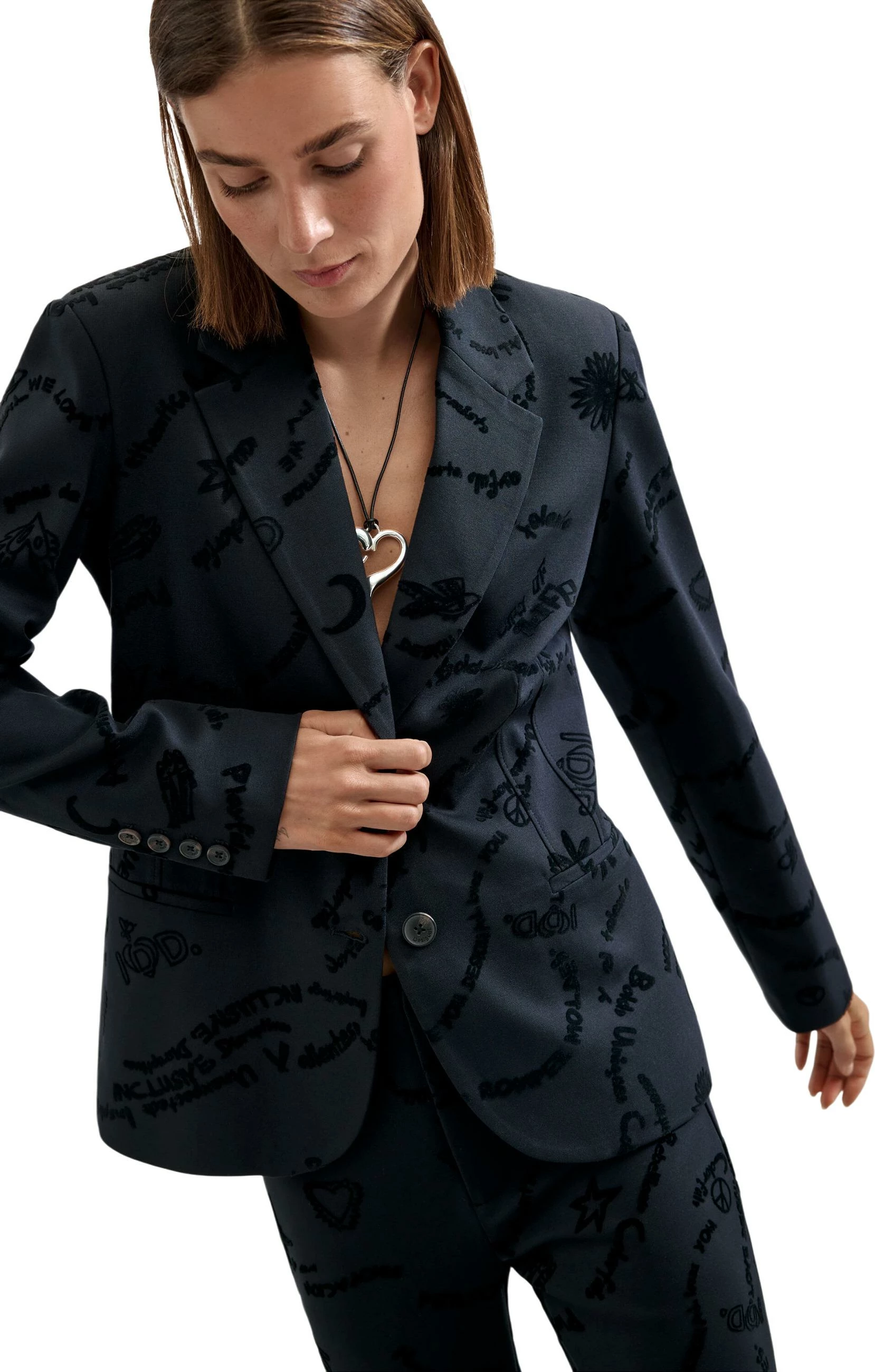Blazer për femra Desigual AME_DORA 26WWEW44, i zi [Madhësia: L]
