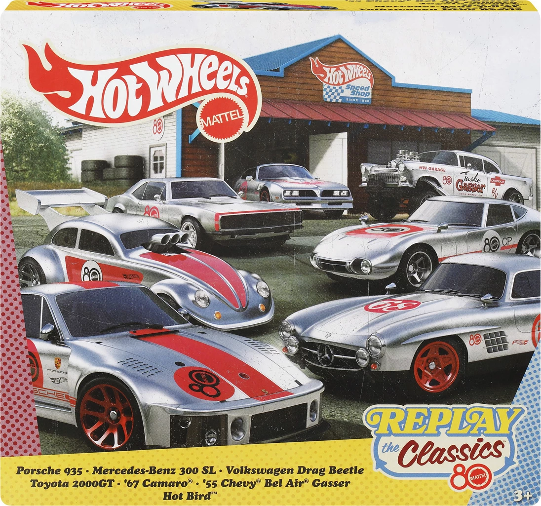 Set Automjetesh Hot Wheels Silver Series për 80-vjetorin