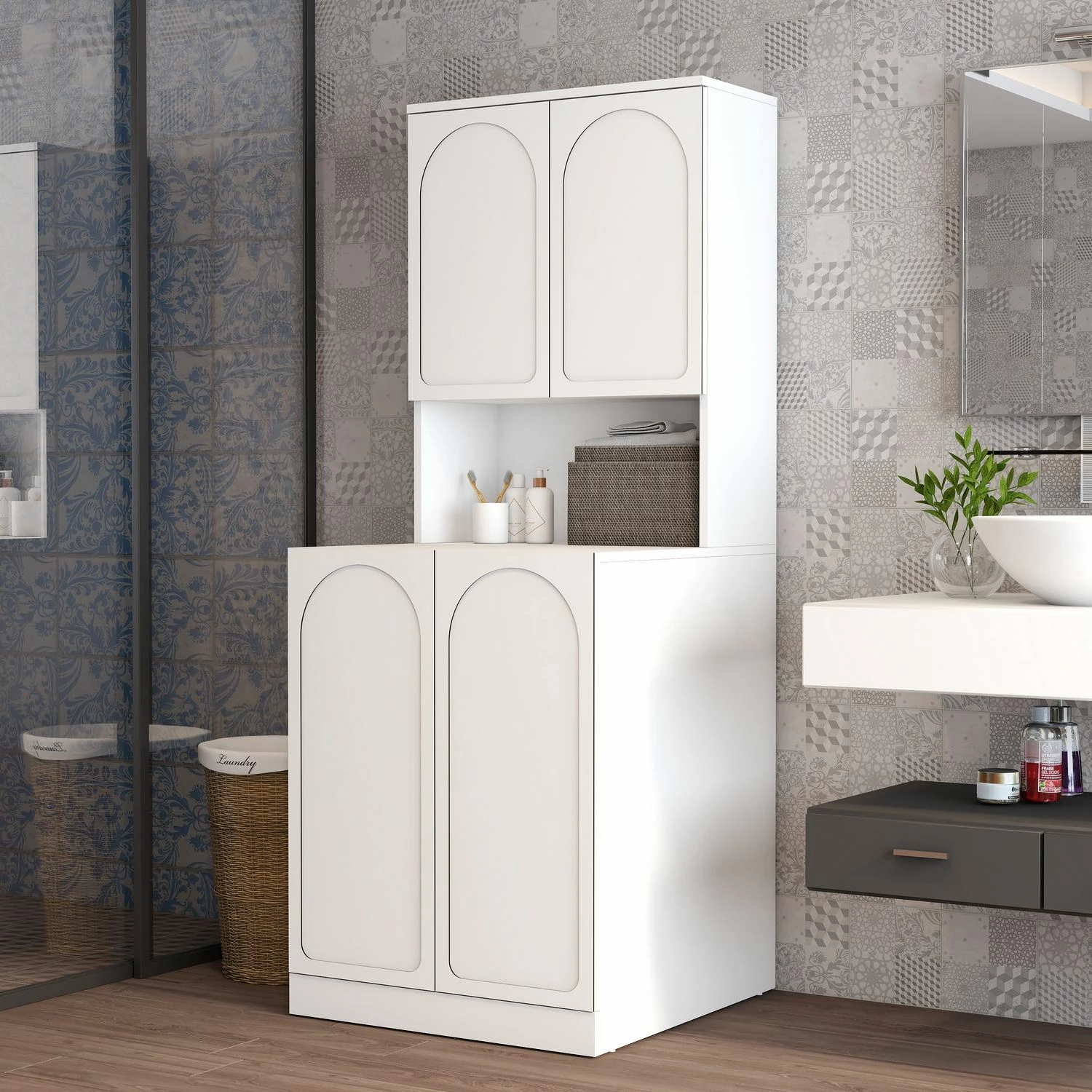 Dollap për lavatriçe, ngjyrë e bardhë, Skye Decor Lyon 73