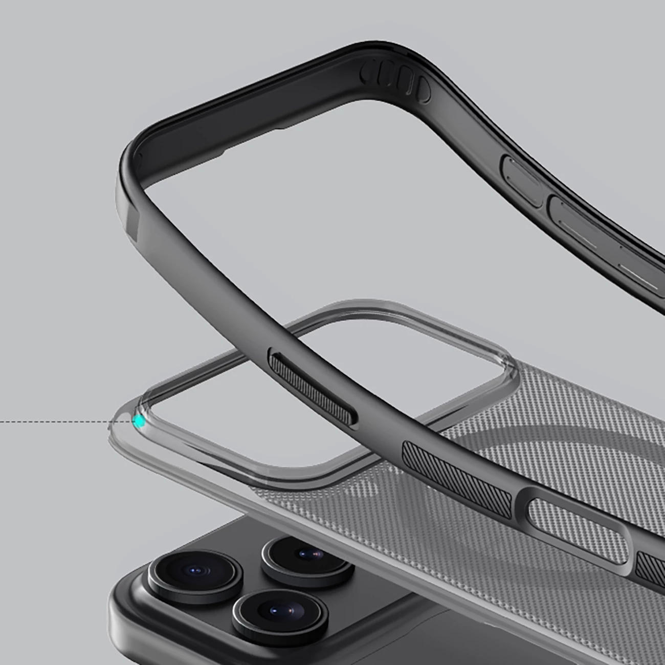 Mbështjellës Nillkin Super Frosted Shield Pro, për iPhone 17 Pro, MagSafe kompatibil, PC+TPU, e zezë transparente