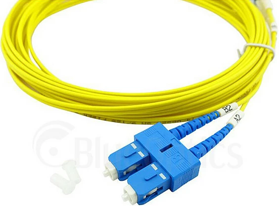 Kabllo patch fiber optike BlueOptics LWL LC/SC, Single-Mode OS2 G.652.D, 1m, LSZH, e verdhë