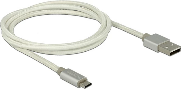 Kabllo USB DeLOCK USB-A në Micro-USB B, 1m, USB 2.0, e bardhë