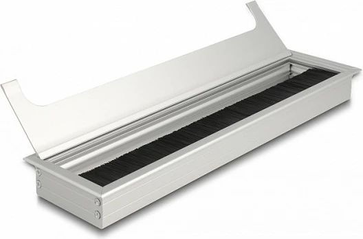 Kalues kabllosh DeLOCK 300x80x28 mm me furçë, alumini, argjend