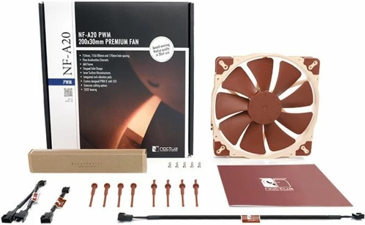 Ventilator kompjuteri noctua NF-A20 PWM, bezhë/kafe