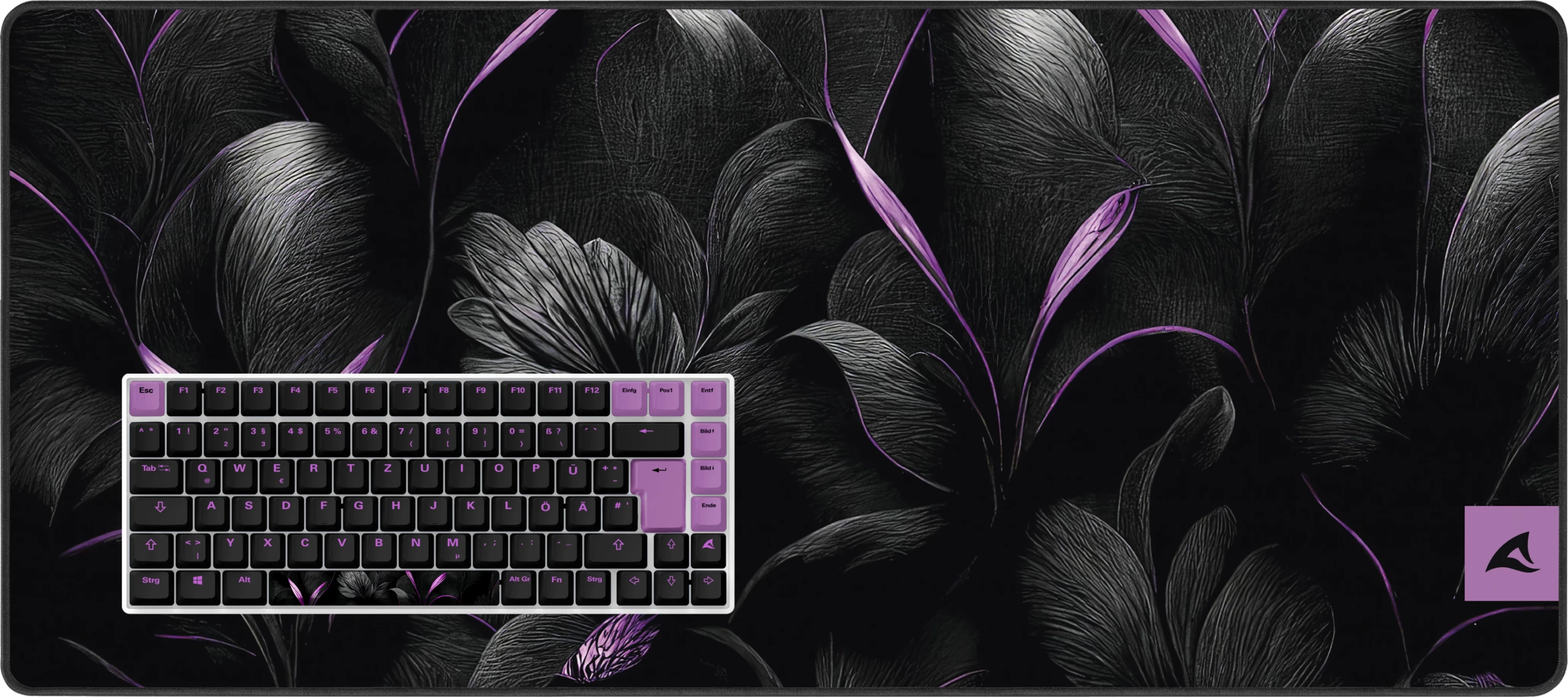 Tastierë mekanike Sharkoon SKILLER SGK50 S3 Design Bundle D2, me mauspad, e zezë/vjollcë