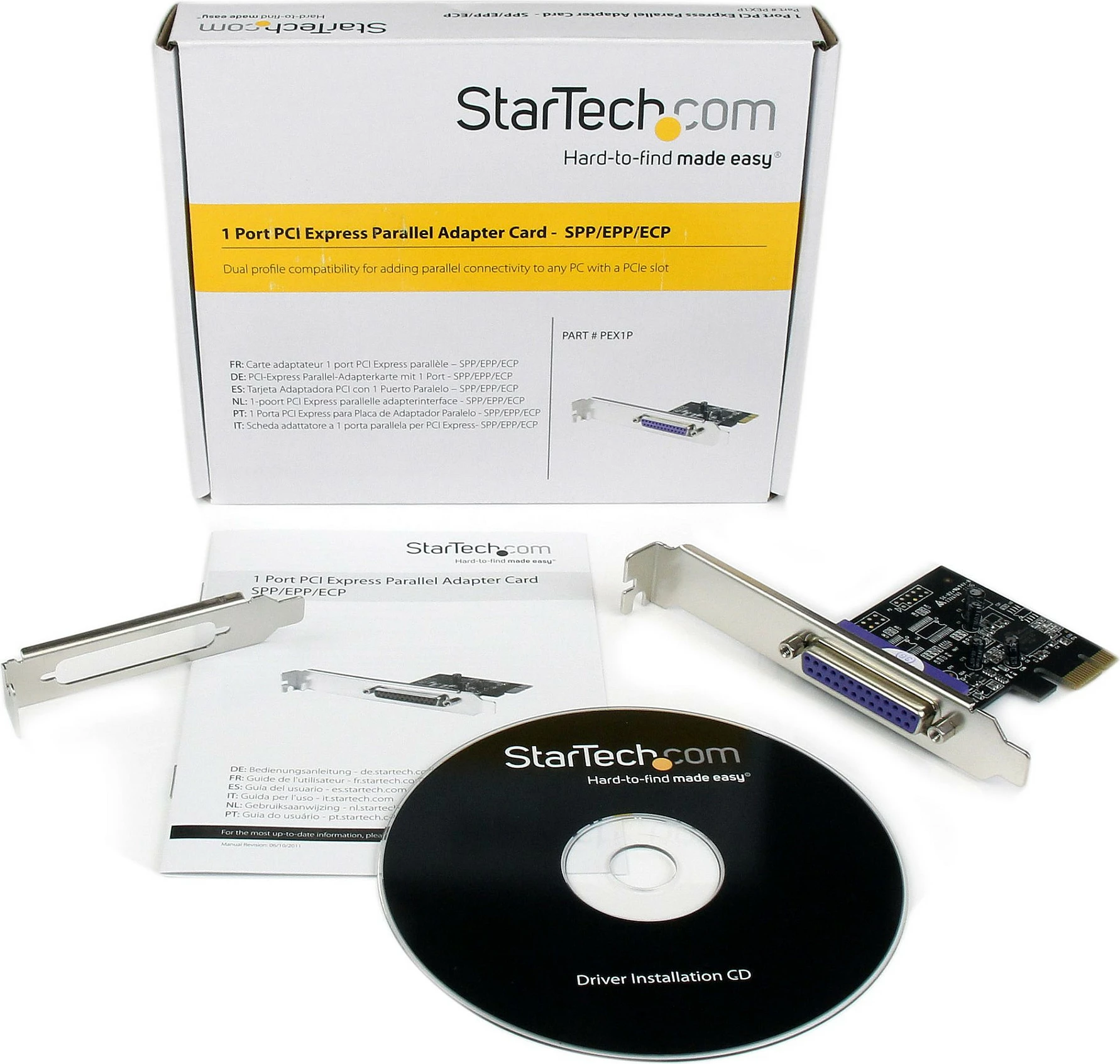 Kartelë zgjerimi PCIe StarTech PEX1P2, 1x port paralel (DB25) SPP/ECP, e brendshme, zi/metal