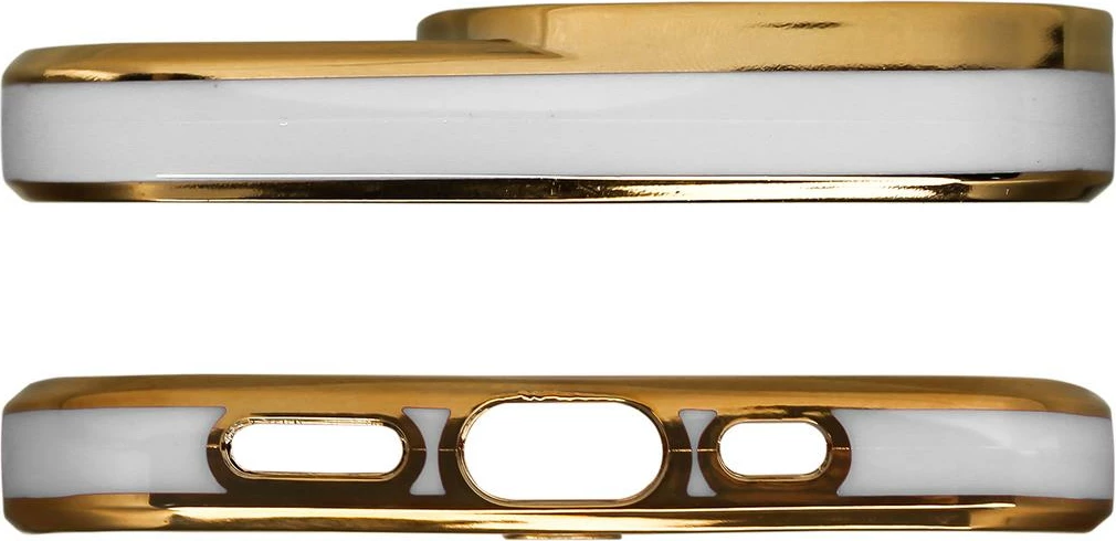 Mbështjellës Hurtel për Samsung Galaxy A13 5G, TPU, Bardhë me kornizë ari