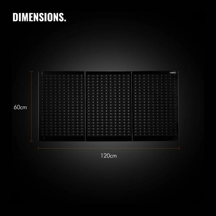 panel veglash çeliku VONHAUS 3500080, 40×60 cm, set 45 copë, e zezë