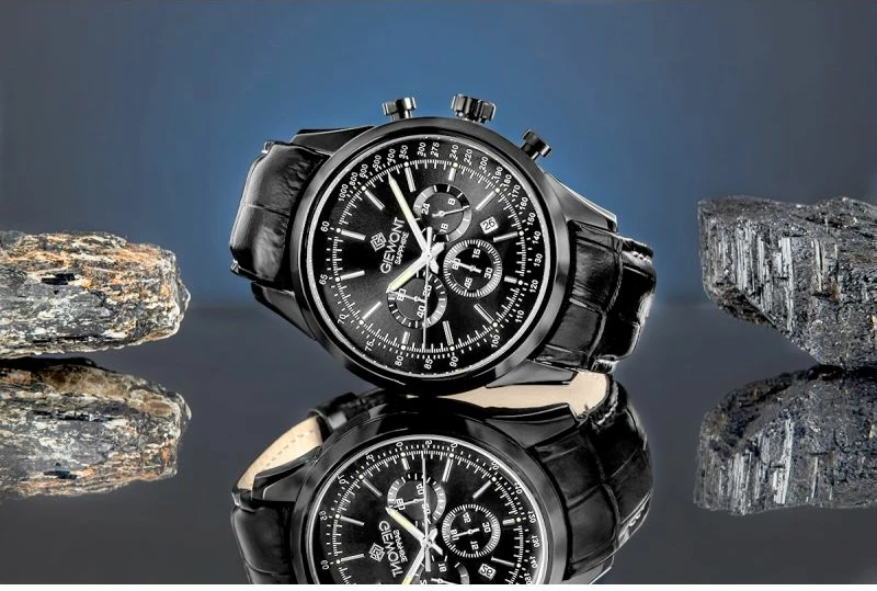 Orë dore meshkuj Giewont GW7650-A4, e zezë