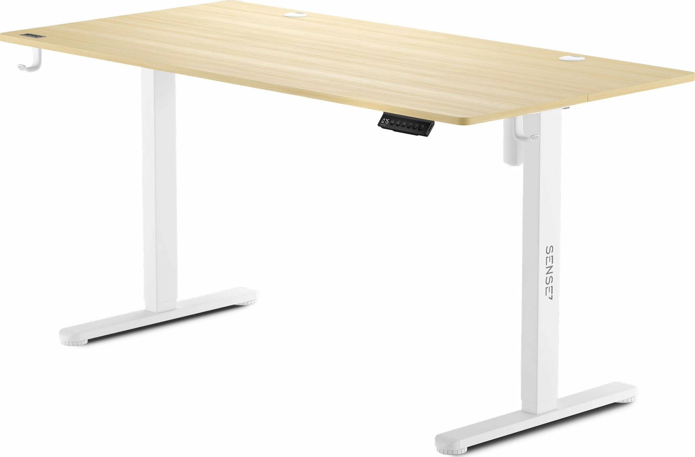 Tavolinë elektrike gaming/zyre SENSE7 NOJO 140x70 cm, rregullim lartësie 72-118 cm, pishë e bardhë
