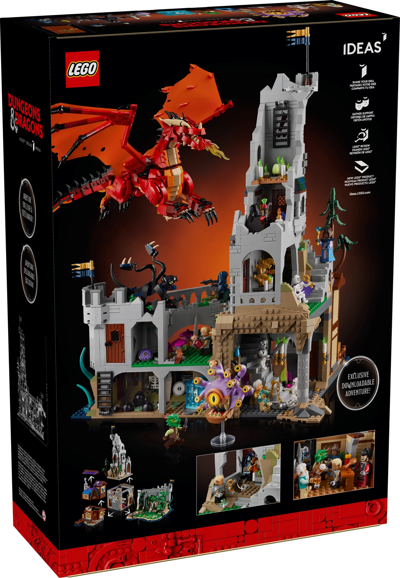 Set LEGO Ideas Dungeons & Dragons Red Dragon’s Tale 21348, 3745 copë, 5 minifigura, 18+
