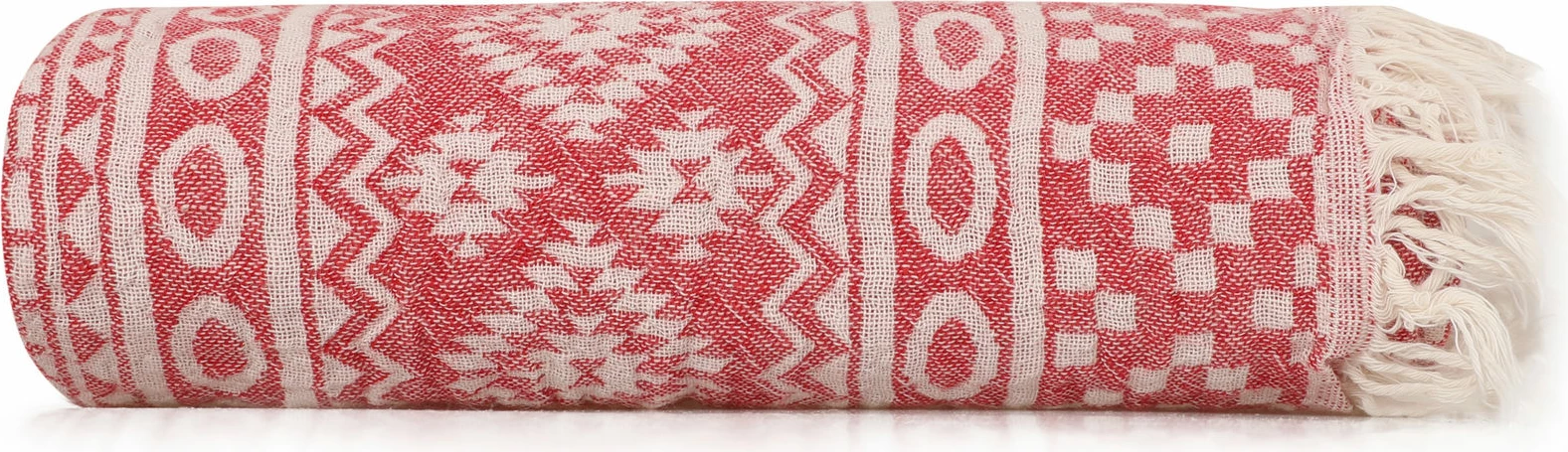 Peshqir plazhi Fouta, model qilimi, ngjyrë e kuqe, Mijolnir, 90x170cm