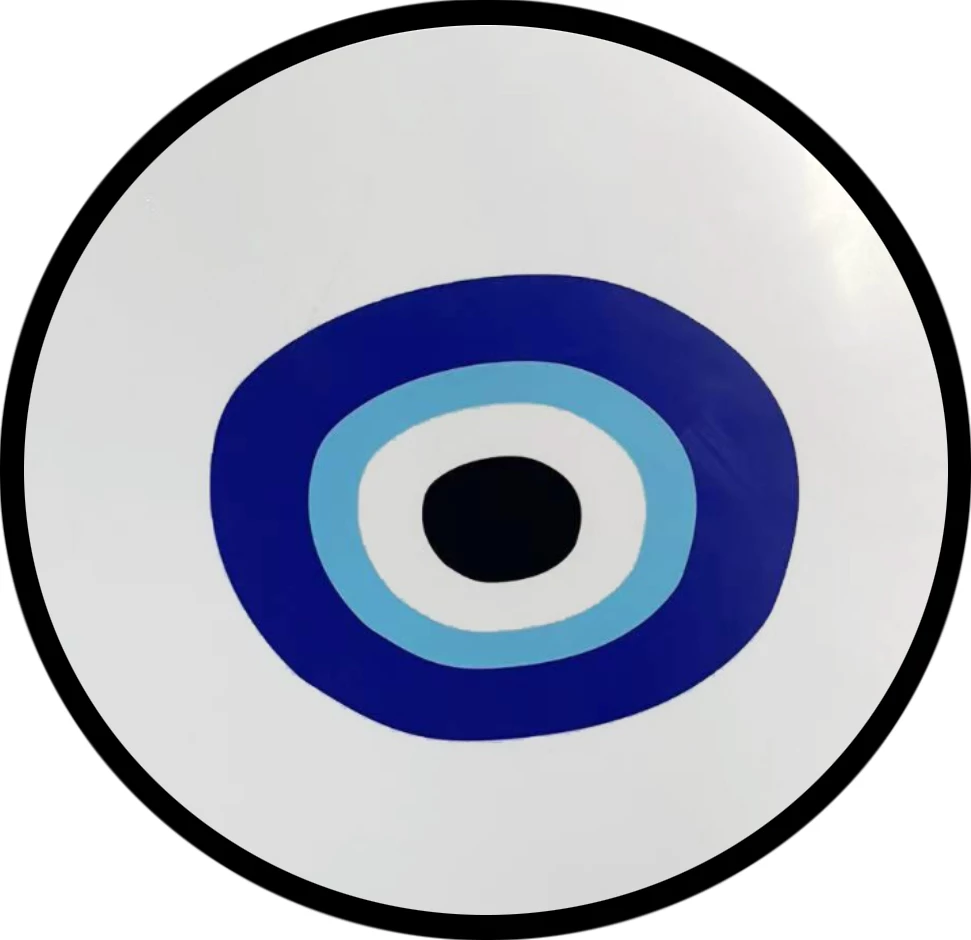 Tabaka dekorative Blue Eyes, MDF, e bardhë, blu, e zezë, 40x40x4cm