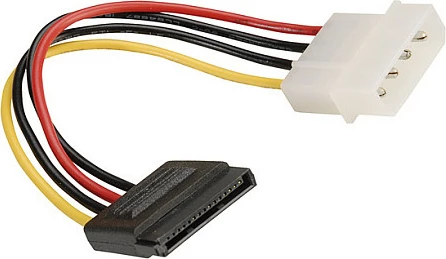 Kabllo adapter energjie ROLINE, Molex 4-pin në SATA 15-pin, 0.15 m, e zezë/kuqe/bardhë/verdhë