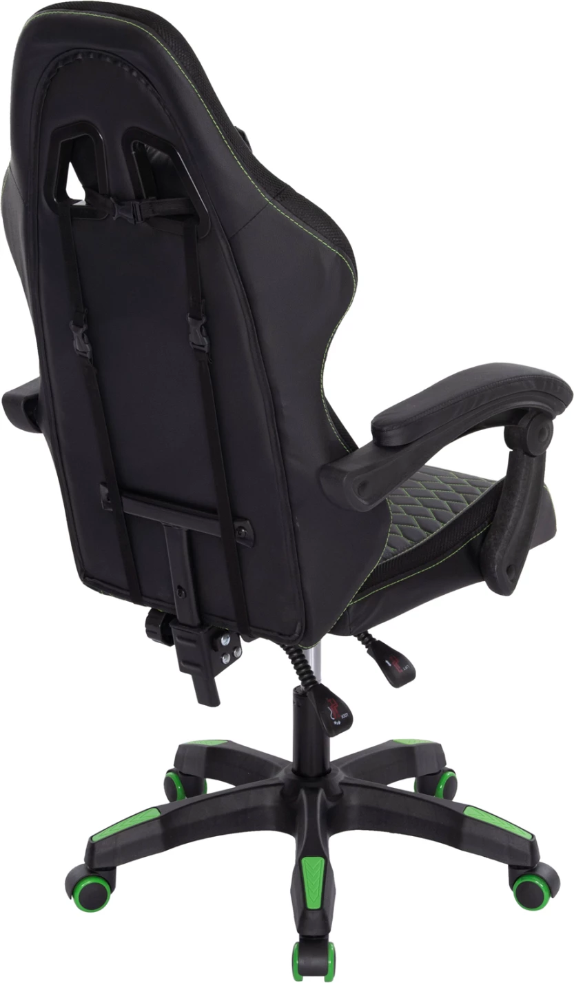 Karrige gaming LOOT FH1204, e zezë-gjelbër, PVC & najlon, 51x49x125H cm