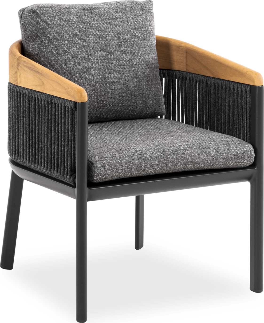 Karrige ngrënieje me mbështetëse Ethereal, ngjyrë gri e errët dhe qymyr, Candeo