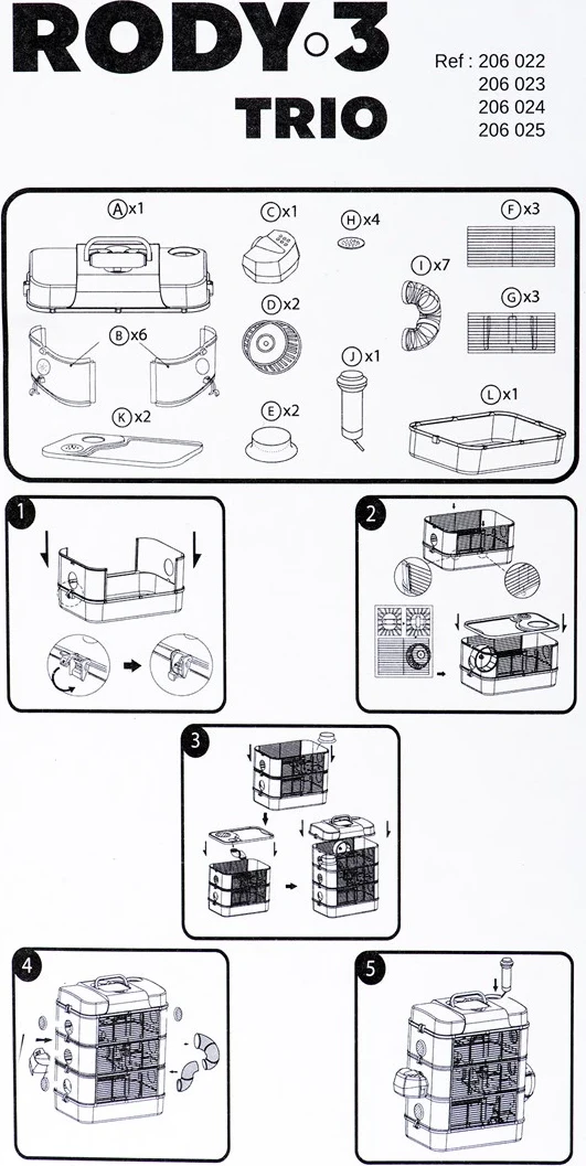 Kafazë shumë nivelësh për brejtës Zolux Klatka Rody3 Trio