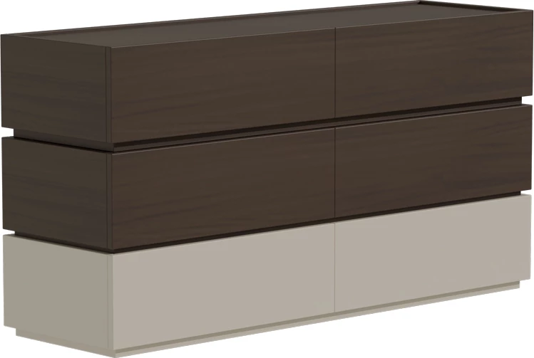 Komodinë me sirtarë, ngjyrë arre-bezhë, 120x40x72cm