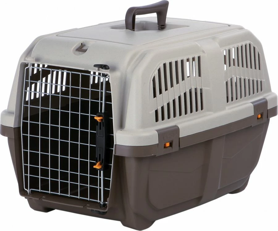 Transporter për qen Trixie Skudo 40×39×60 cm, deri 24 kg, gri e errët/rërë