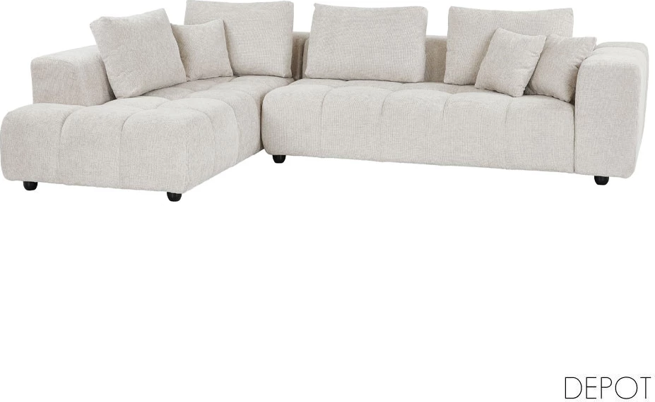 Kënd divani TOMOS, kënd i majtë, ngjyrë bezhë LEGASY 15, 298x200x85cm