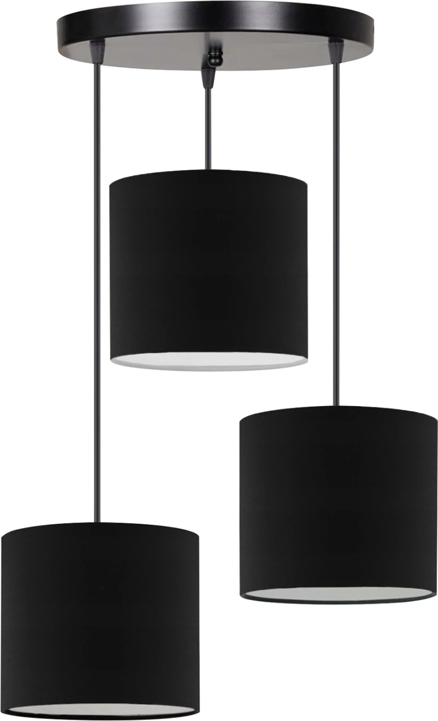Llambë tavani me 3 'drums' FH7622.02, ngjyrë e zezë