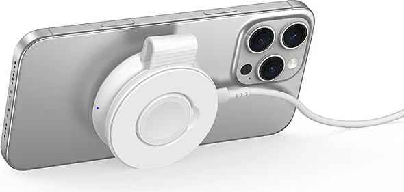 Karikues wireless Conceptronic GORGON04W, Qi2 25W, 2-në-1 për Celular & Smartwatch, magnetik, i palosshëm, i bardhë