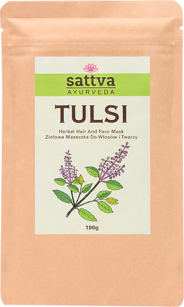 Maskë për flokë dhe fytyrë Sattva Tulsi Herbal Hair And Face Mask për femra 100g