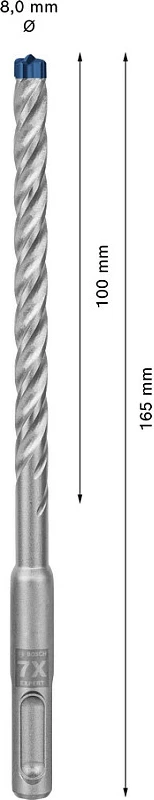 Burgji Bosch EXPERT SDS Plus-7X, 8x165 mm, për beton dhe gur