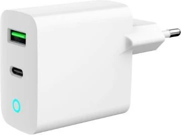 Karikues muri Gembird TA-UC-PDQC20L-W-01, 20W, 2 porta USB-A/USB-C, Bardhë