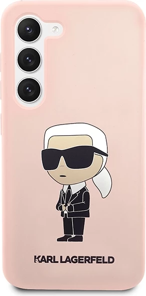 Mbështjellës Karl Lagerfeld Liquid Silicone Ikonik, për Samsung Galaxy S23+, Rozë