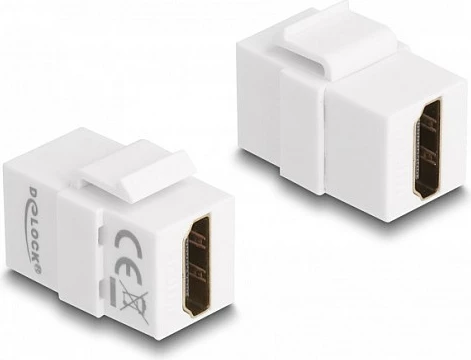 Modul Keystone DeLOCK HDMI femër-në-femër, 4K, i bardhë, 2 copë