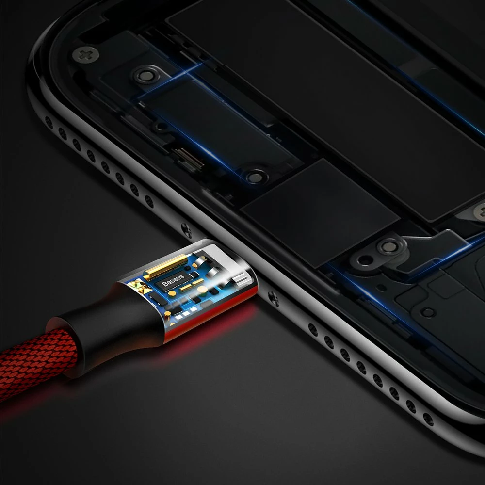 Kabllo Baseus Yiven USB në Lightning, 1.8m, e kuqe
