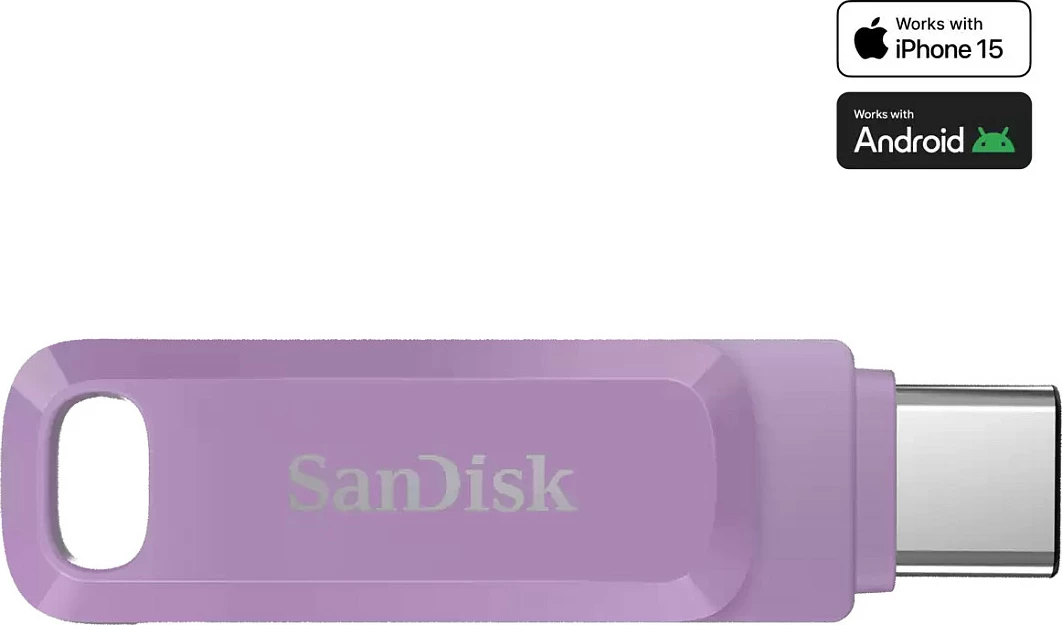 USB stick Sandisk Ultra Dual Drive Go, USB-C, për iPhone 15 dhe Android, vjollcë
