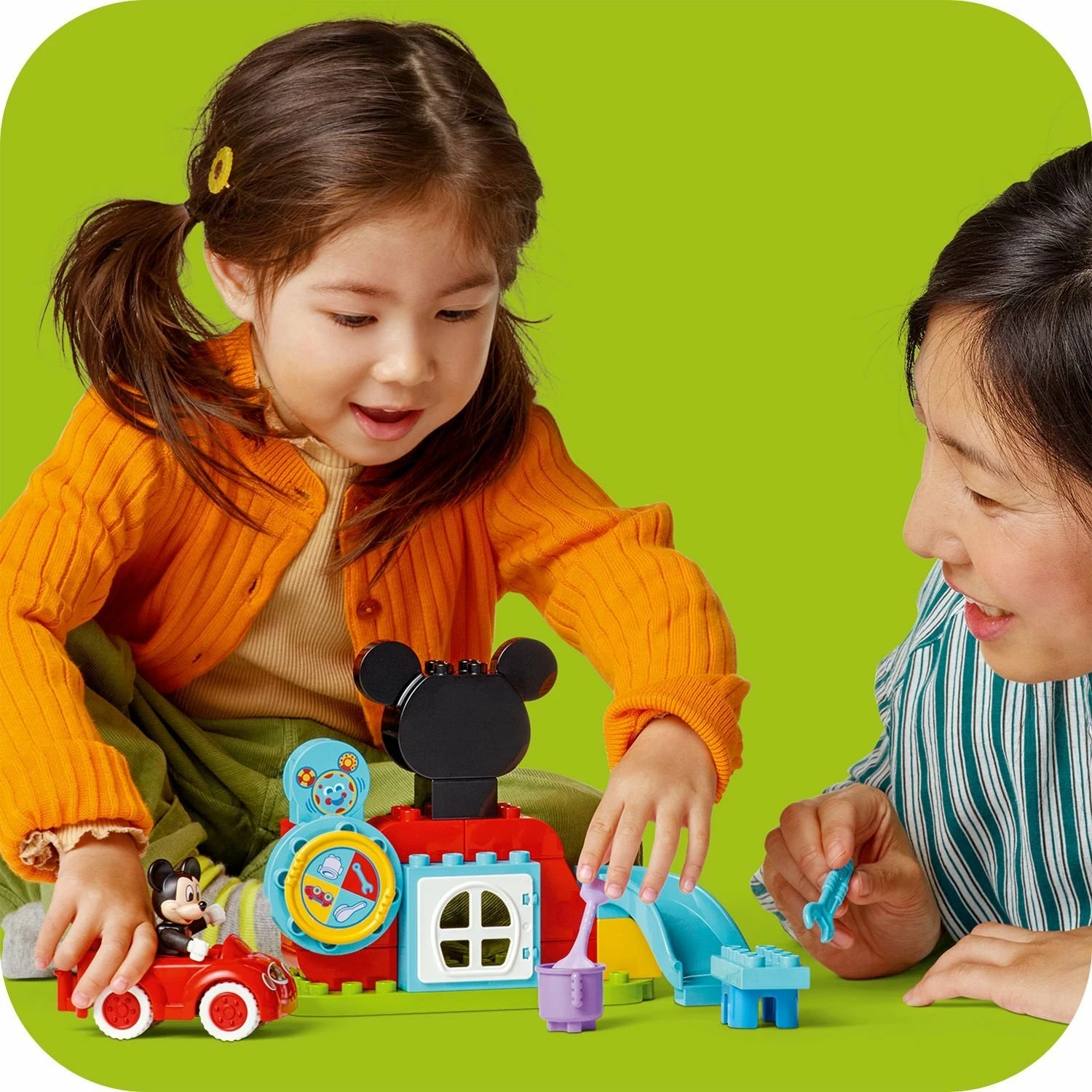 Set lodër ndërtimi LEGO DUPLO Disney 10454 Mickey Mouse Clubhouse & Car, 27 copë, 2+