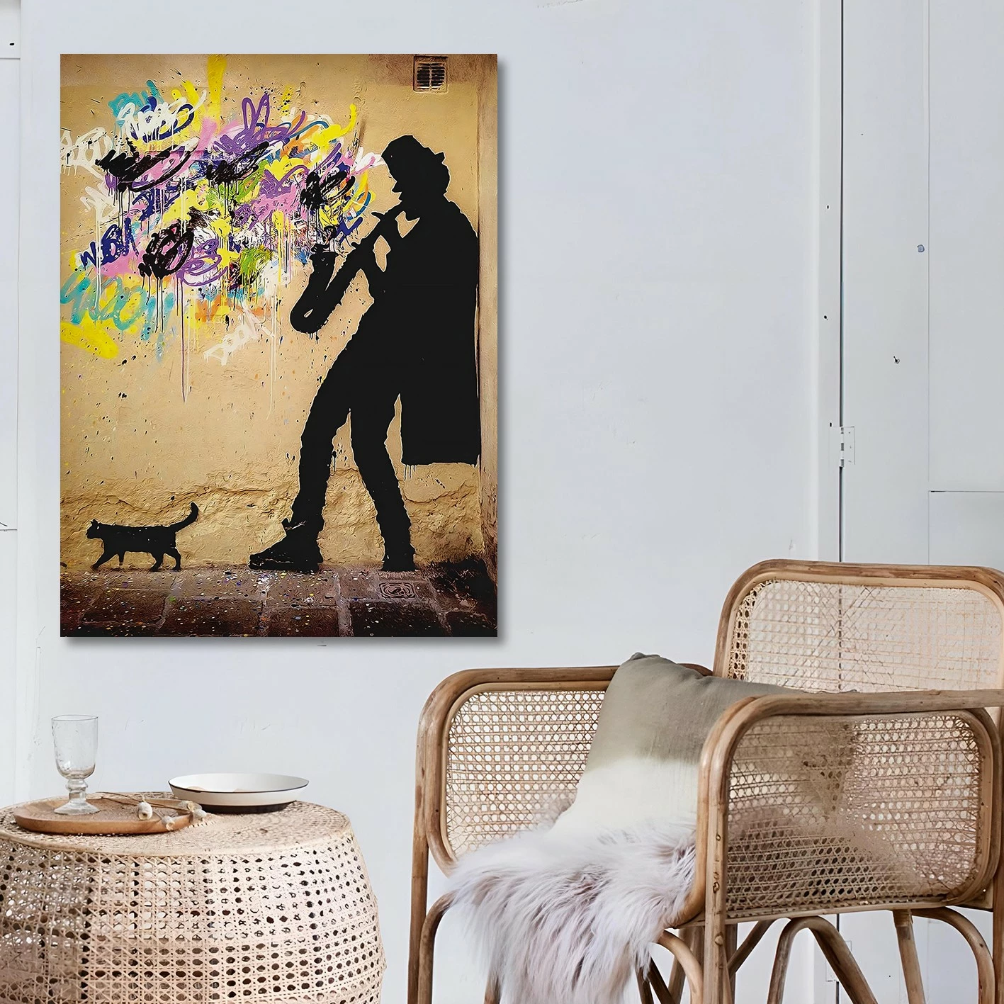 Pikturë dekorative në kanavacë, Banksy, shumëngjyrëshe, KNV4560_70100, 70x100cm