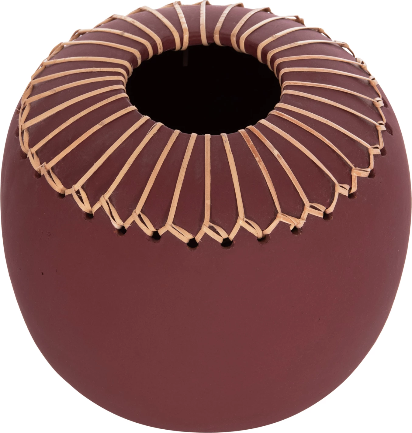 Vazo dekorative tavoline Lennox, terrakotë, e kuqe e errët, FH4675.06L, 22x20cm