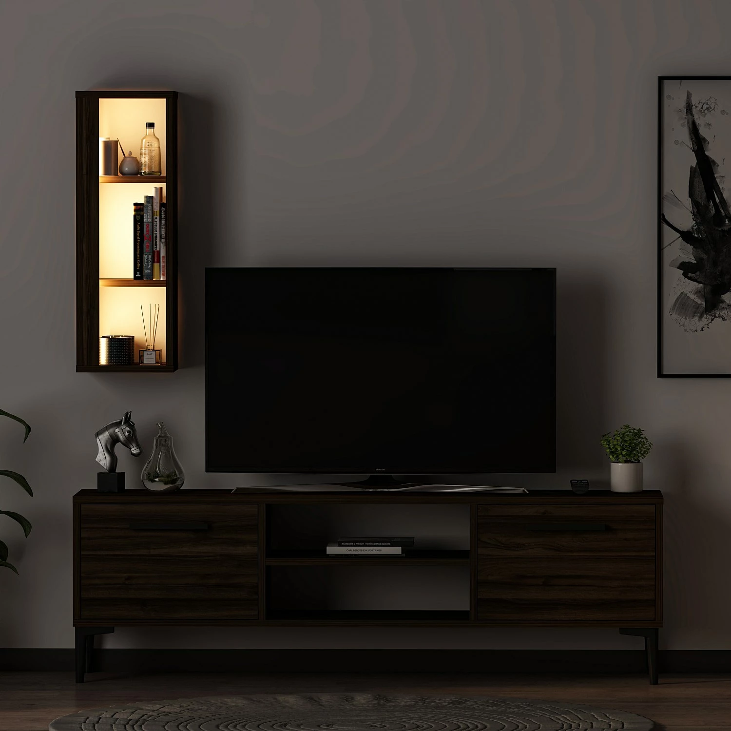 Komodë TV Skye Decor, ngjyrë arre, Bien