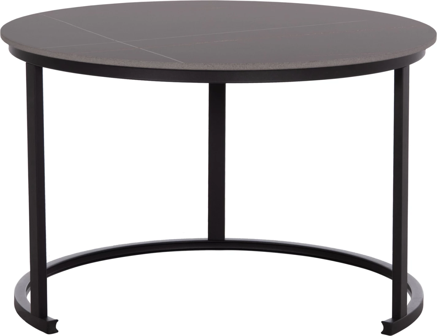 Set tavolina kafeje 2 copë, sipërfaqe qeramike, pamje mermeri të zi, TALOS FH18140.02, Φ70x45.5cm
