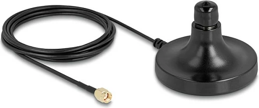 Bazë antene DeLOCK ULA100, N jack në RP-SMA plug, kabllo 3 m, montim magnetik, IP67, e zezë