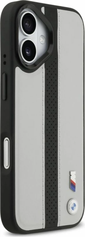 Kapak telefoni BMW M Perforated Stripe Logo MagSafe për iPhone 17, gri