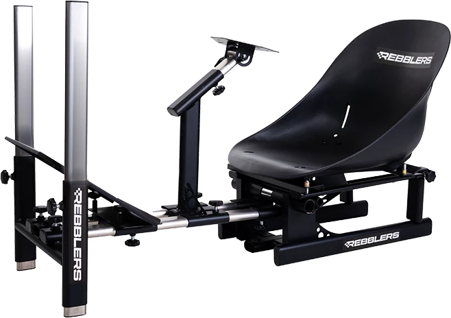 Karrige simulator vozitjeje REBBLERS Kart Racing Seat + Body Frame, kornizë alumini me shina inox, e zezë